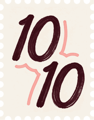 Selo ilustrado com a data 10 de outubro